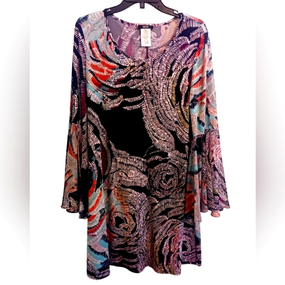 Kaleidoscope Print Midi Dress by MSK Size Large - Picture 1 of 3